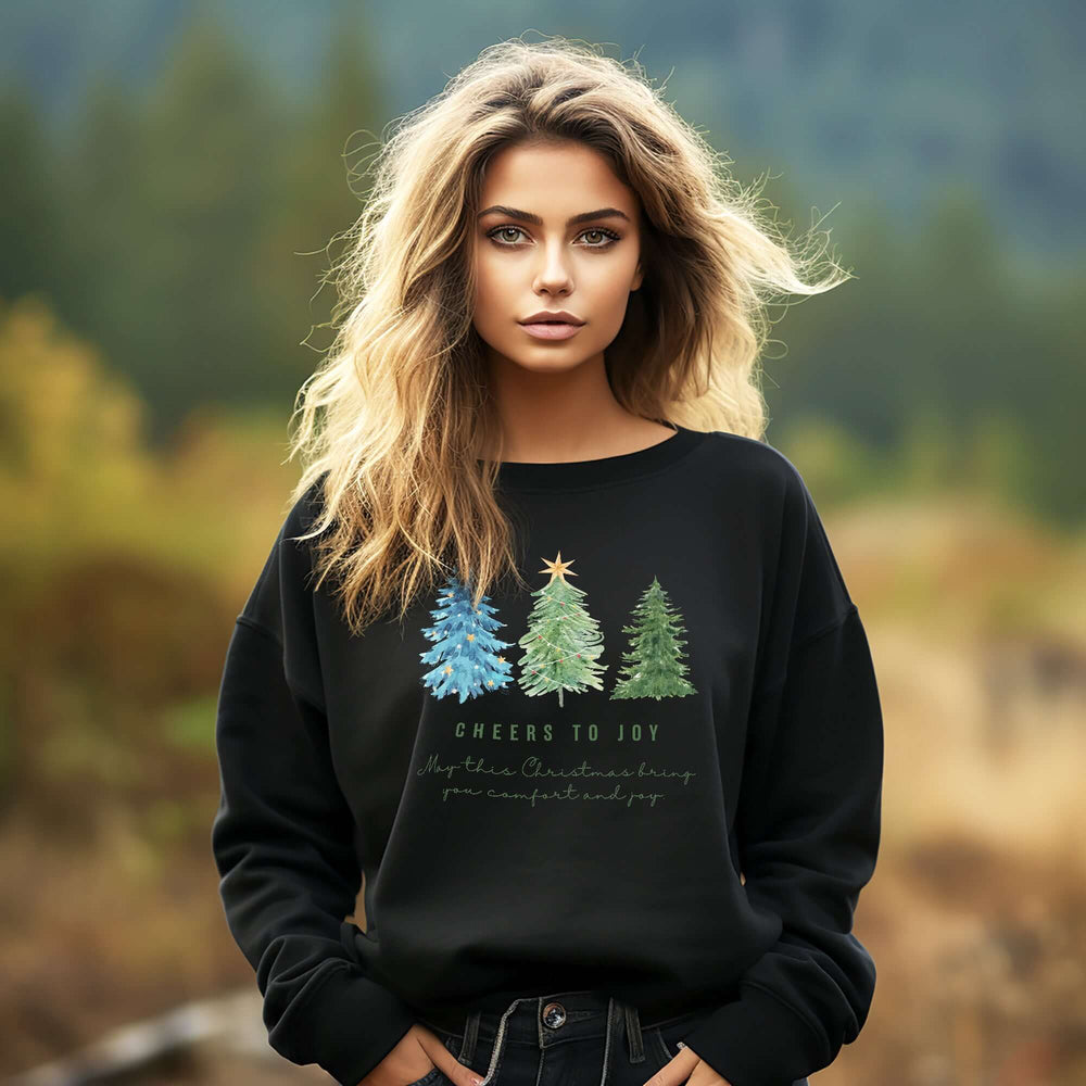 Cheers To Joy Christmas Holiday Greeting Unisex Sweatshirt, Sweatshirts, $ 37.00, A Moment Of Now™