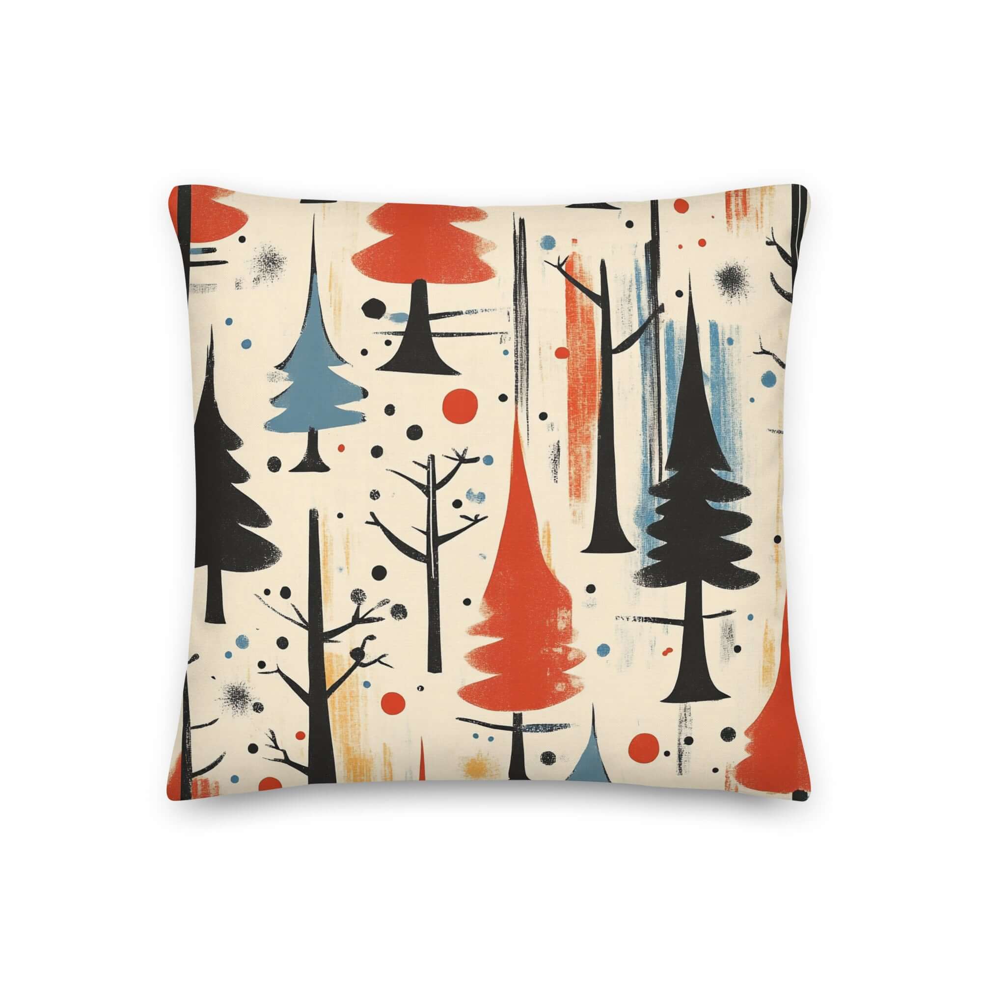 Christmas Holiday Tree Pattern Premium Throw Pillow Decorative Cushion