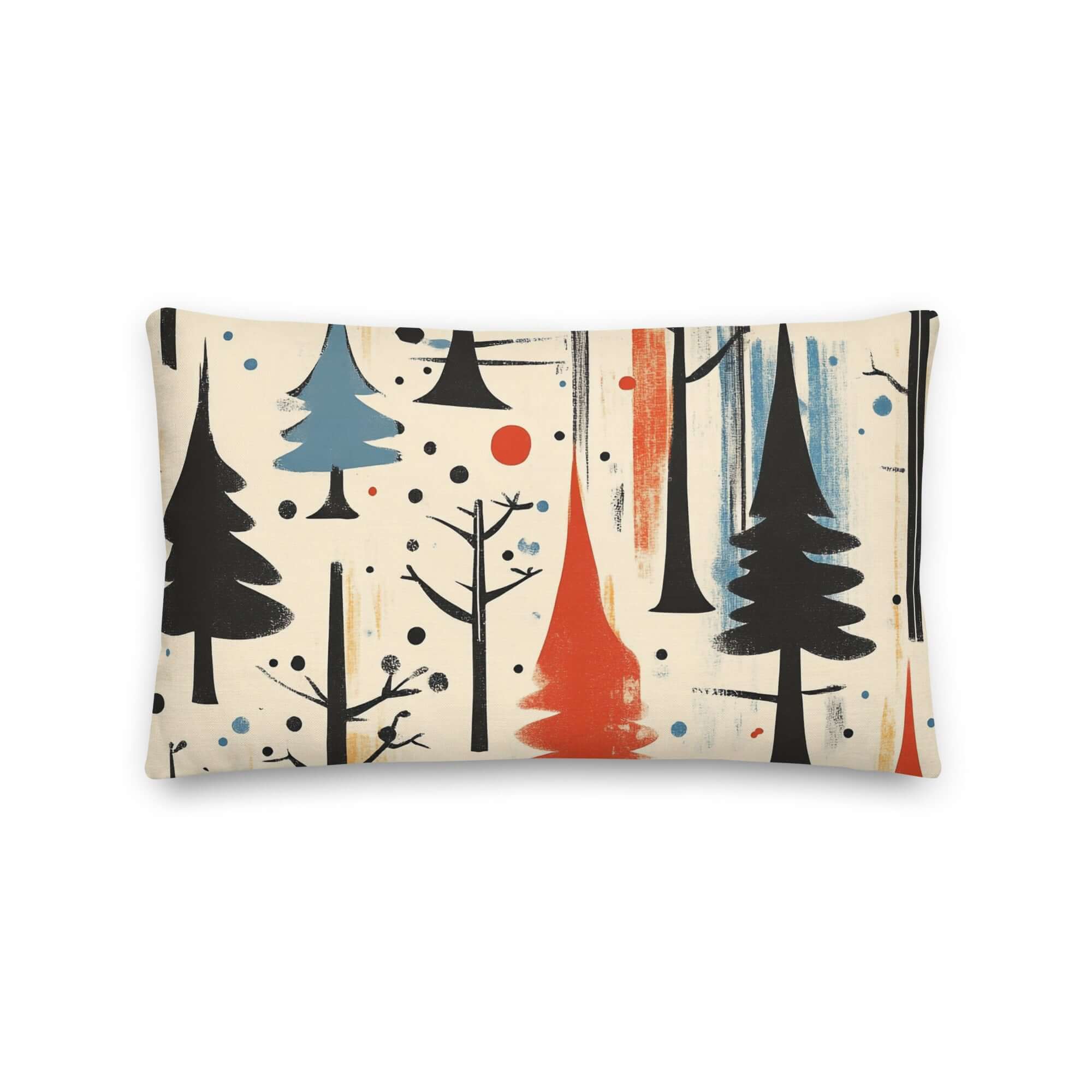 Christmas Holiday Tree Pattern Premium Throw Pillow Decorative Cushion
