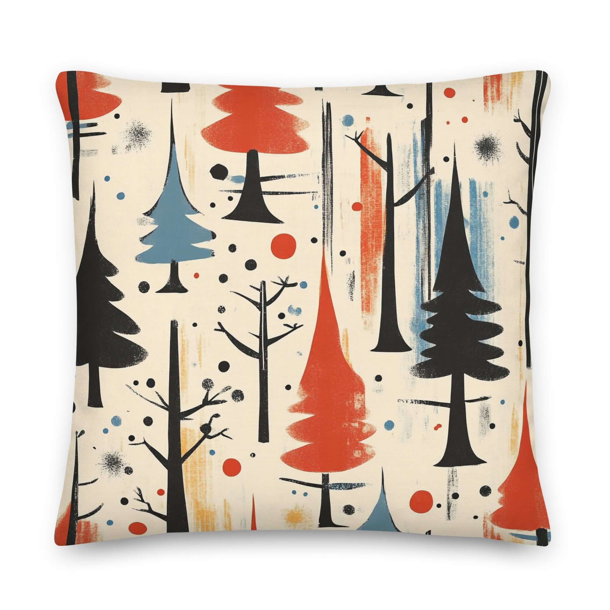 Christmas Holiday Tree Pattern Premium Throw Pillow Decorative Cushion
