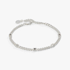 April Birthstone Clear Crystal Curb Chain Bracelet, Bracelets, $ 28.00, A Moment Of Now™