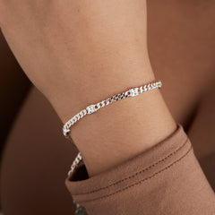 April Birthstone Clear Crystal Curb Chain Bracelet, Bracelets, $ 28.00, A Moment Of Now™