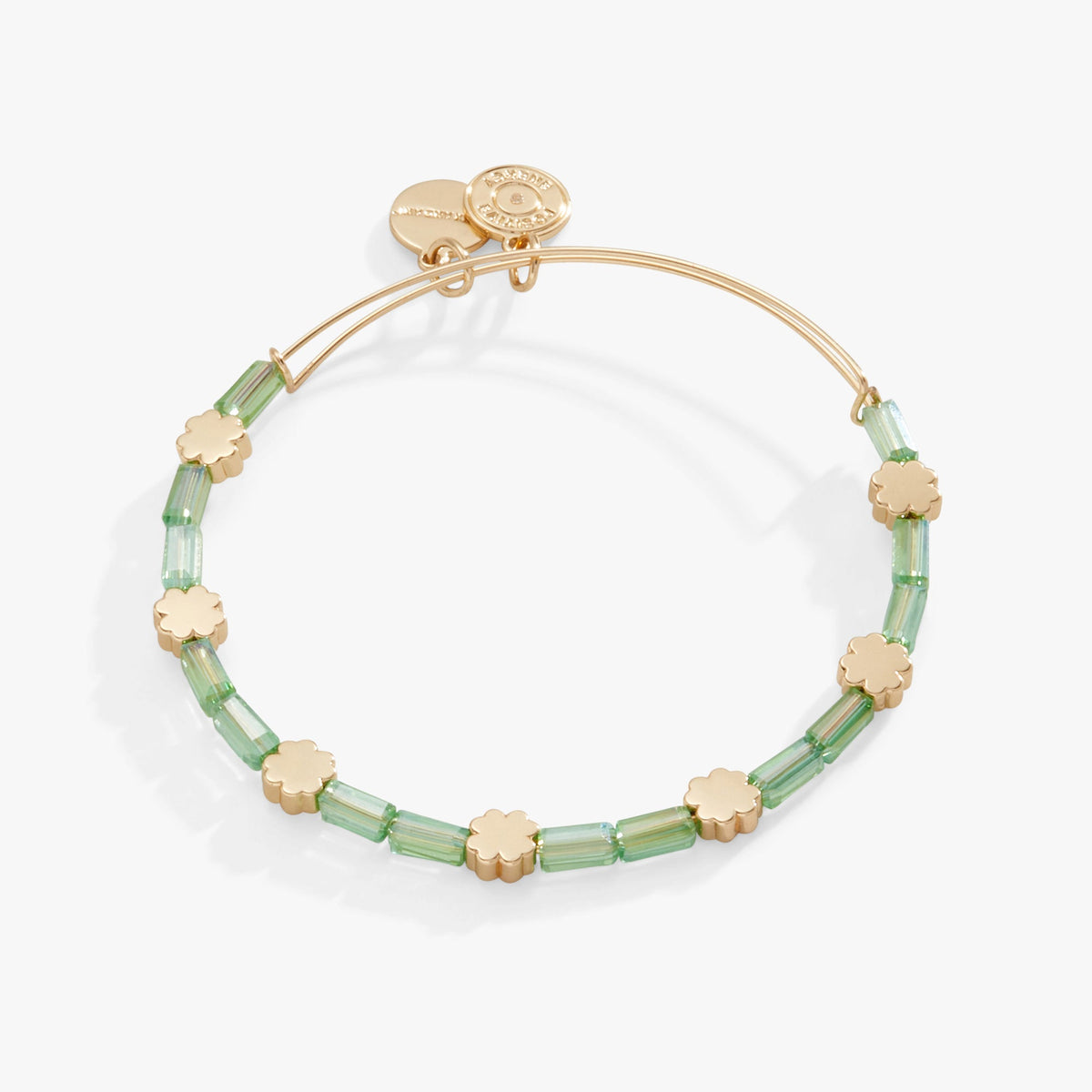 Clover + Crystal Accent Beaded Bangle Bracelet, Bracelets, $ 28.00, A Moment Of Now™