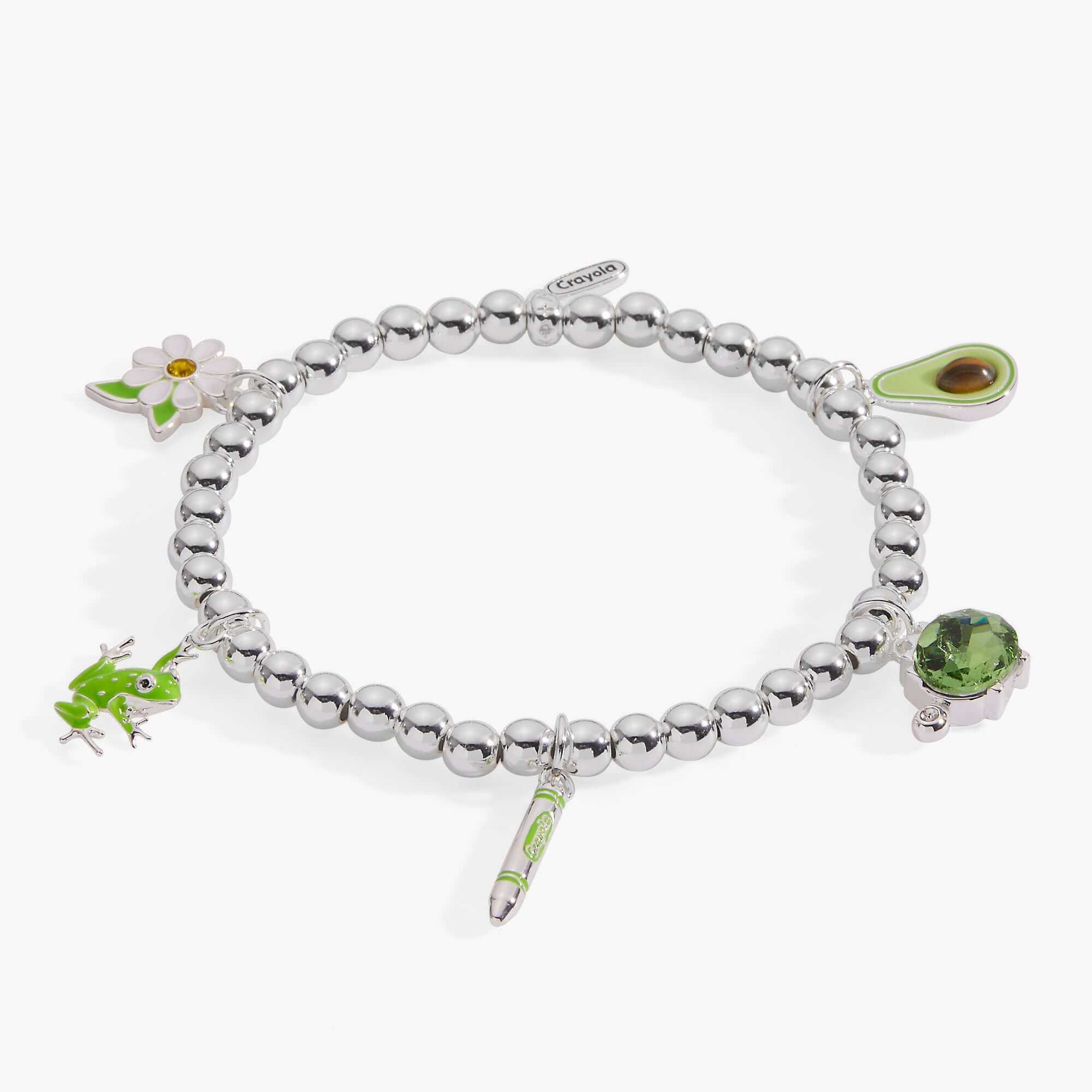 Crayola Fan Favorites Forest Green Charm Stretch Bracelet