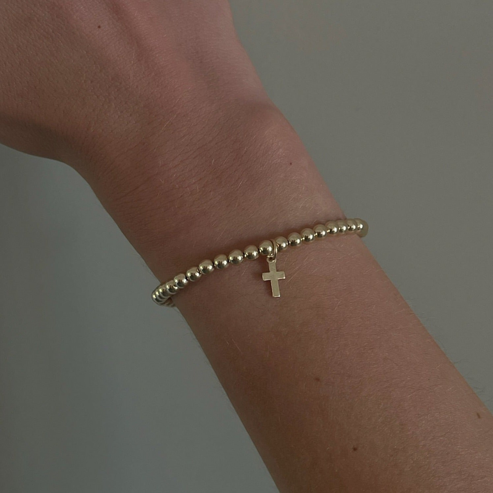 Cross Juno Bracelet 4mm | 14K Gold Filled Cross Charm, Bracelets, $ 60.00, A Moment Of Now™