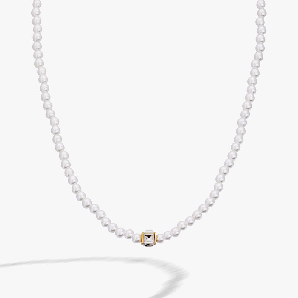 Crystal and Pearl Beaded Necklace, Necklaces, $ 48.00, A Moment Of Now™