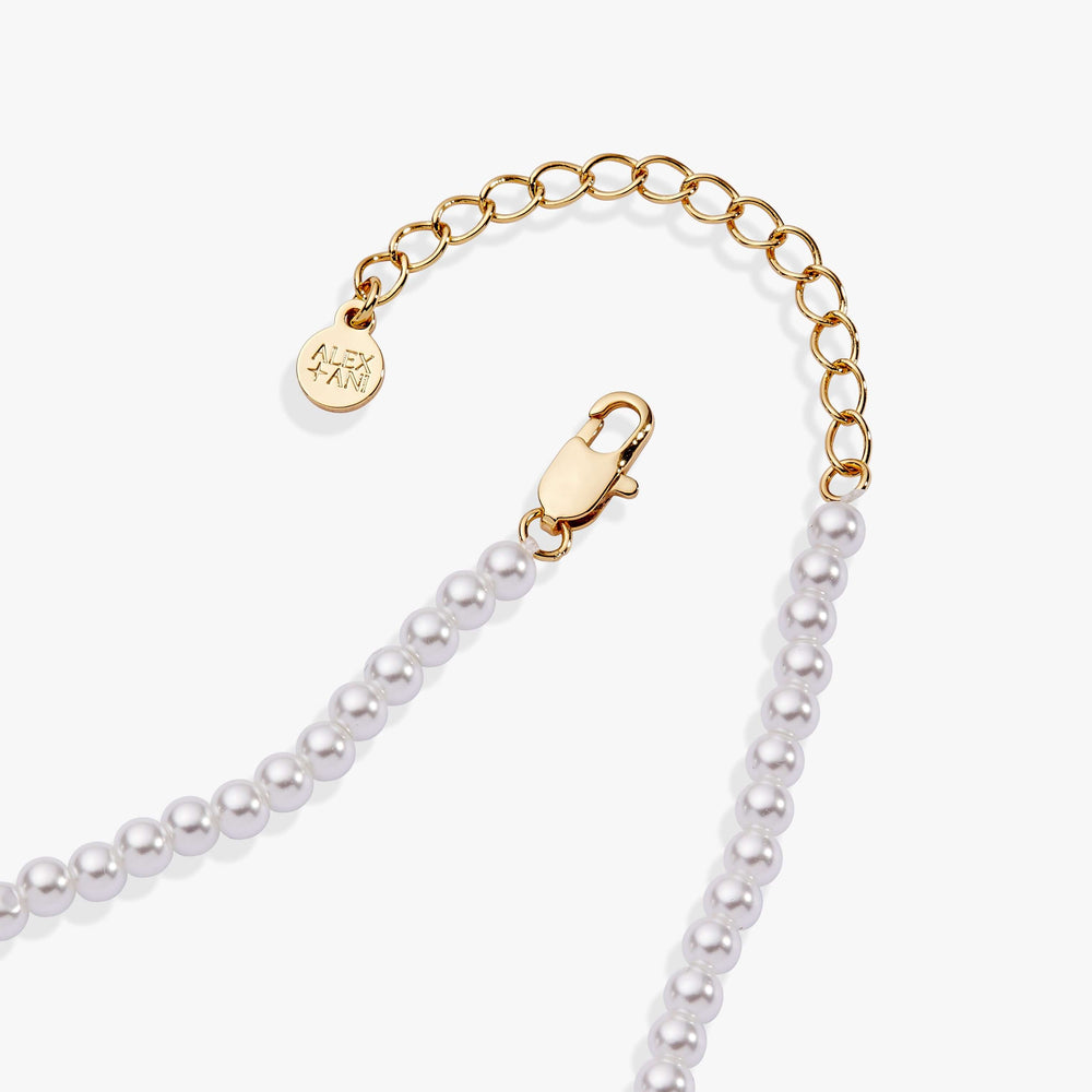 Crystal and Pearl Beaded Necklace, Necklaces, $ 48.00, A Moment Of Now™