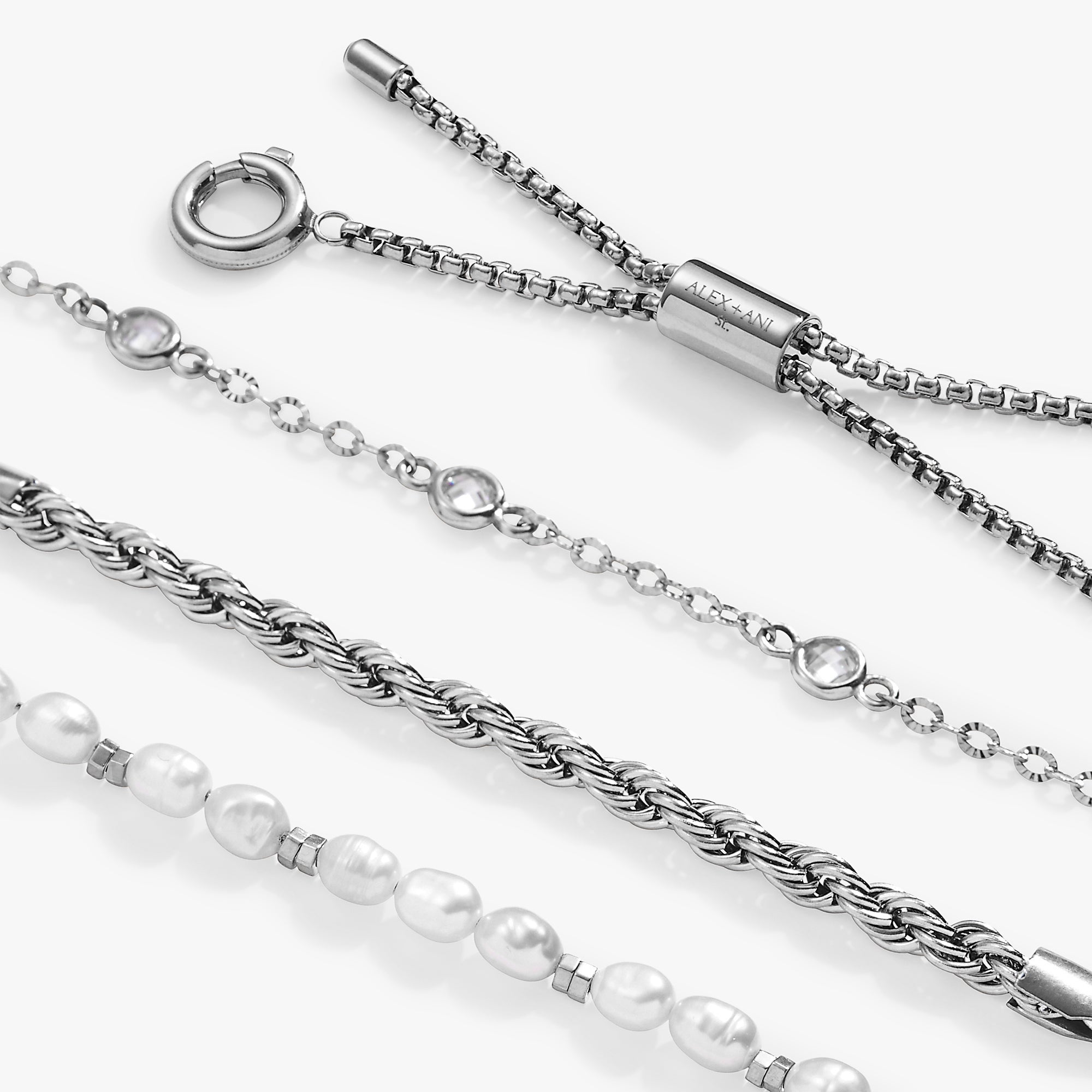 Crystal + Pearl Stranded™ Bracelet Set, Bracelets, $ 78.00, A Moment Of Now™