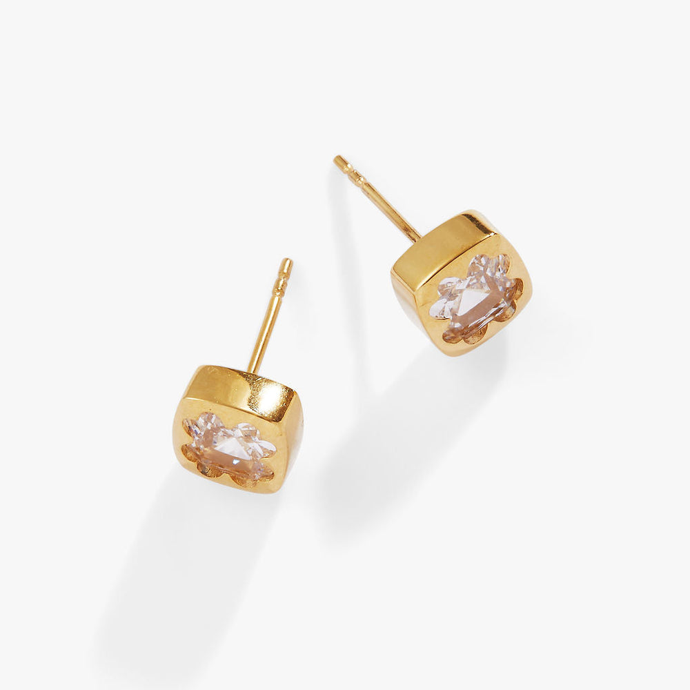 Crystal Clover Mini Stud Earrings, Earrings, $ 28.00, A Moment Of Now™