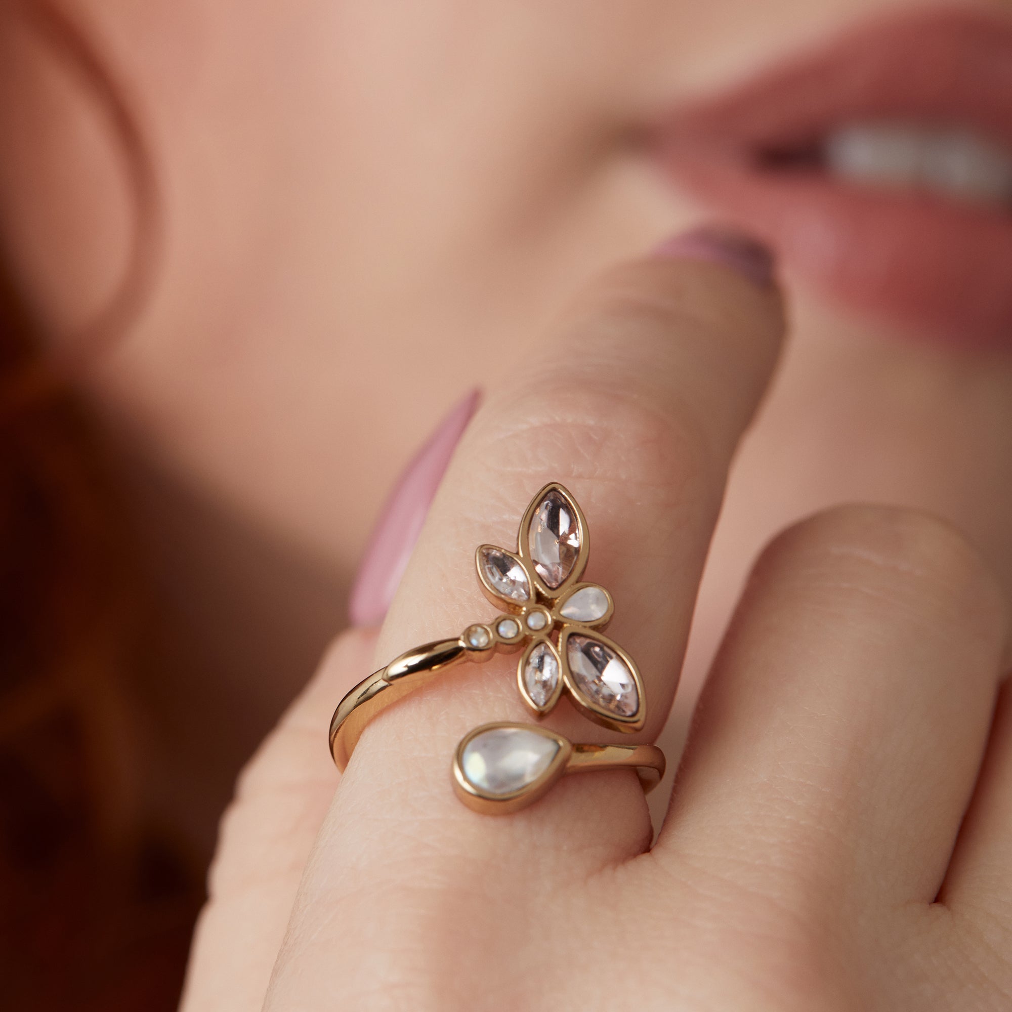 Crystal Dragonfly Ring, Rings, $ 28.00, A Moment Of Now™