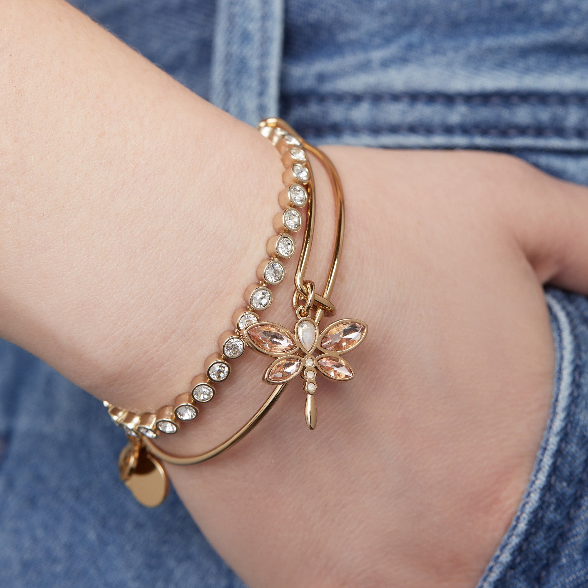 Crystal Dragonfly Bangle, Bracelets, $ 28.00, A Moment Of Now™