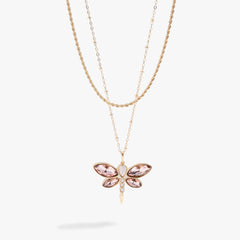 Crystal Dragonfly Double Layer Necklace, Necklaces, $ 58.00, A Moment Of Now™