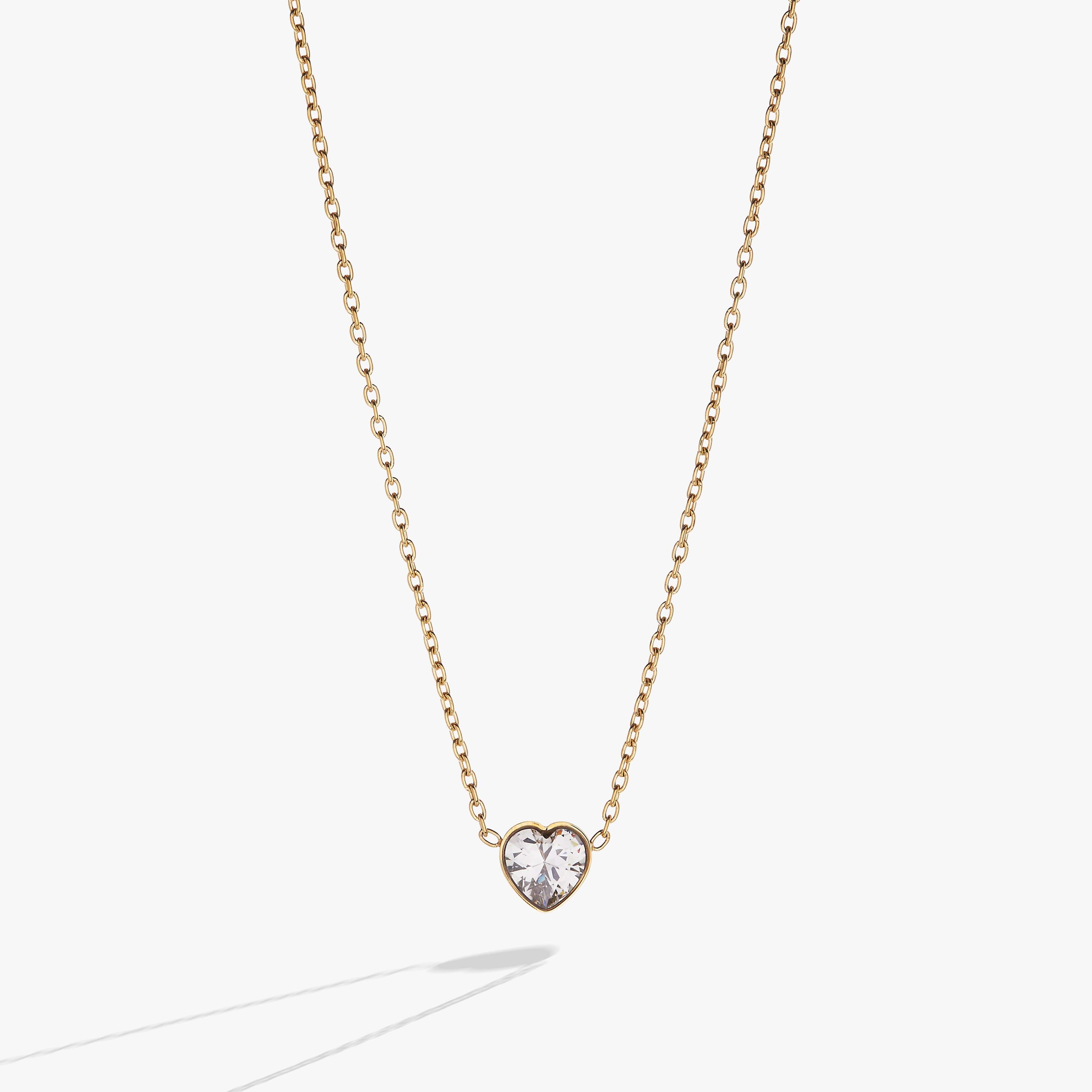 Crystal Heart Pendant Necklace, Necklaces, $ 23.90, A Moment Of Now™