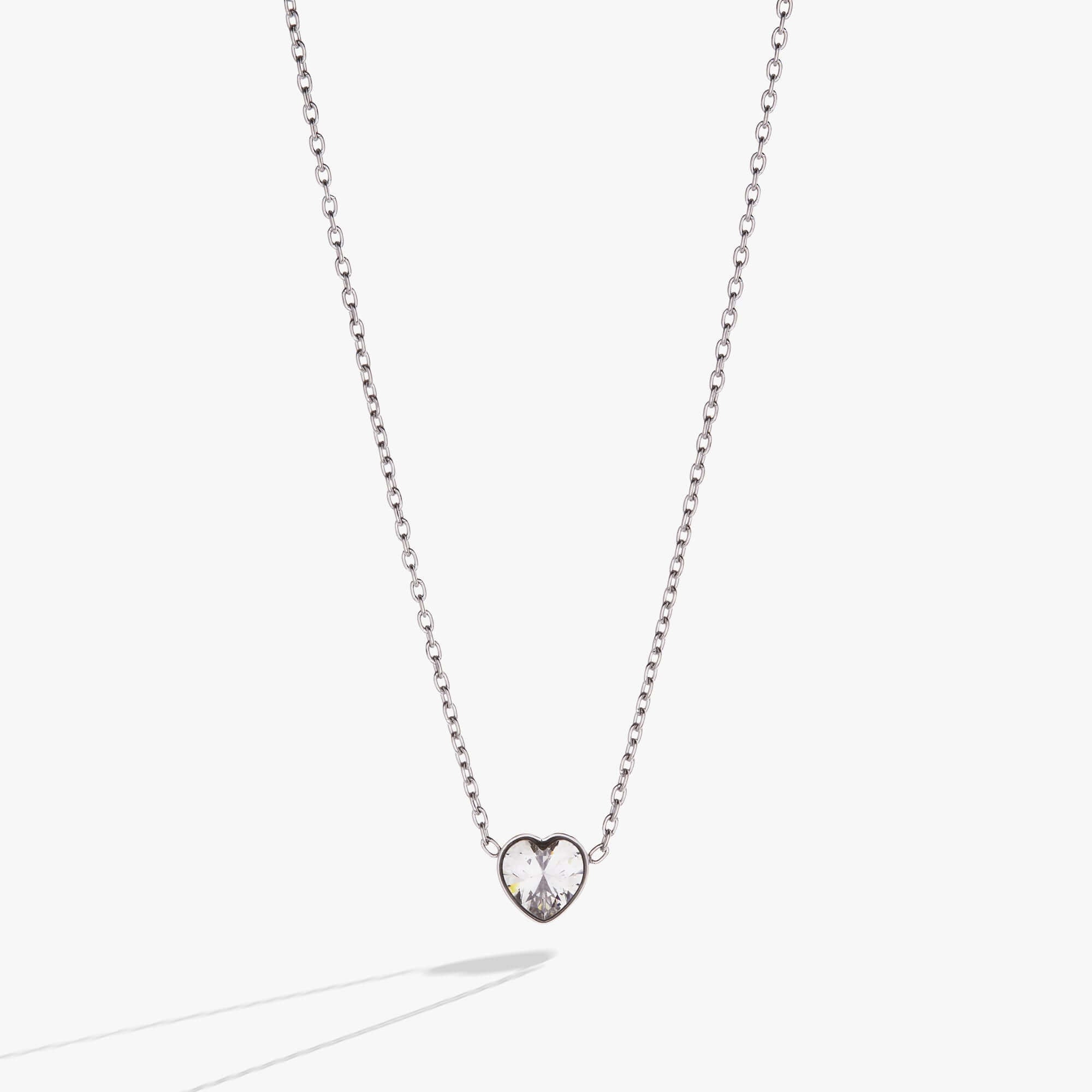 Crystal Heart Pendant Necklace, Necklaces, $ 23.90, A Moment Of Now™