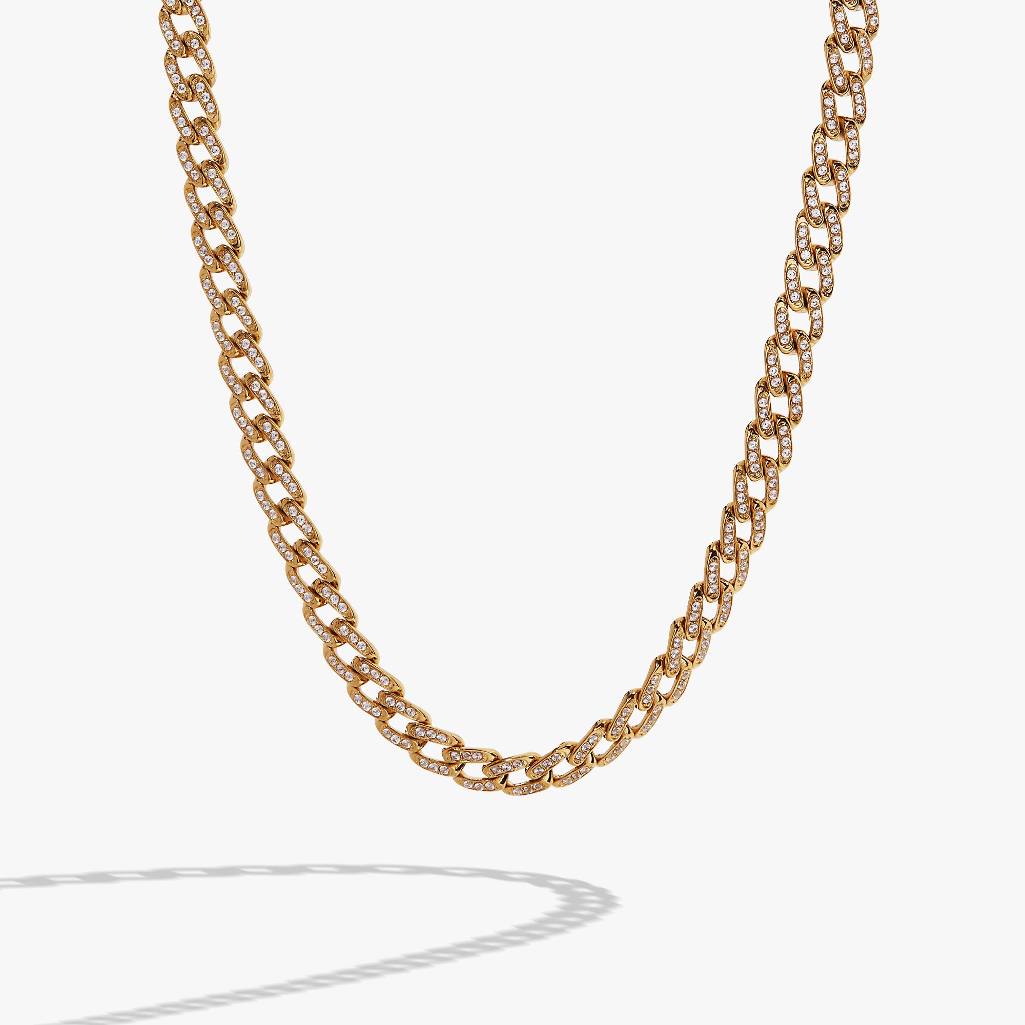 Crystal Pave Curb Chain Necklace, Necklaces, $ 98.90, A Moment Of Now™