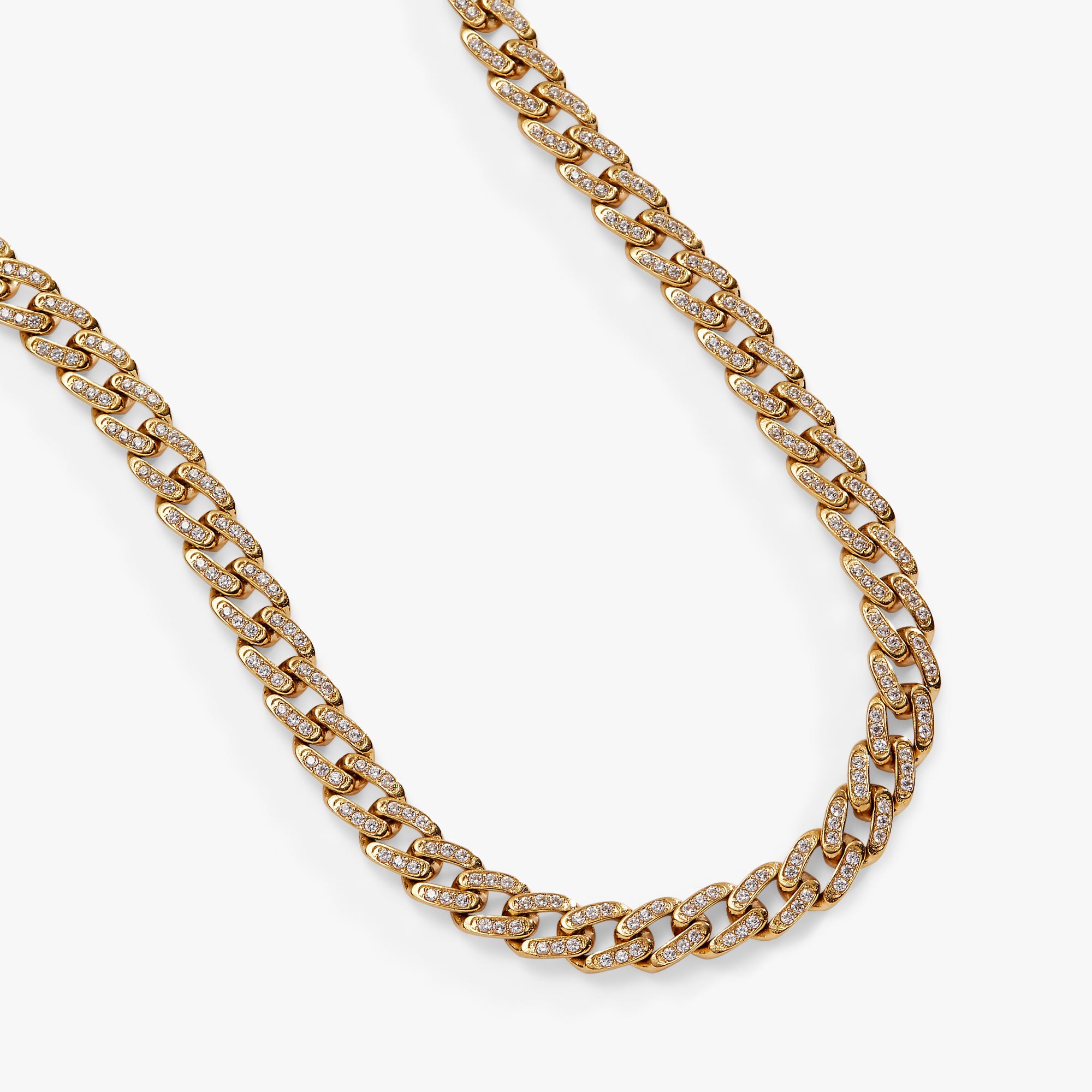 Crystal Pave Curb Chain Necklace, Necklaces, $ 98.90, A Moment Of Now™
