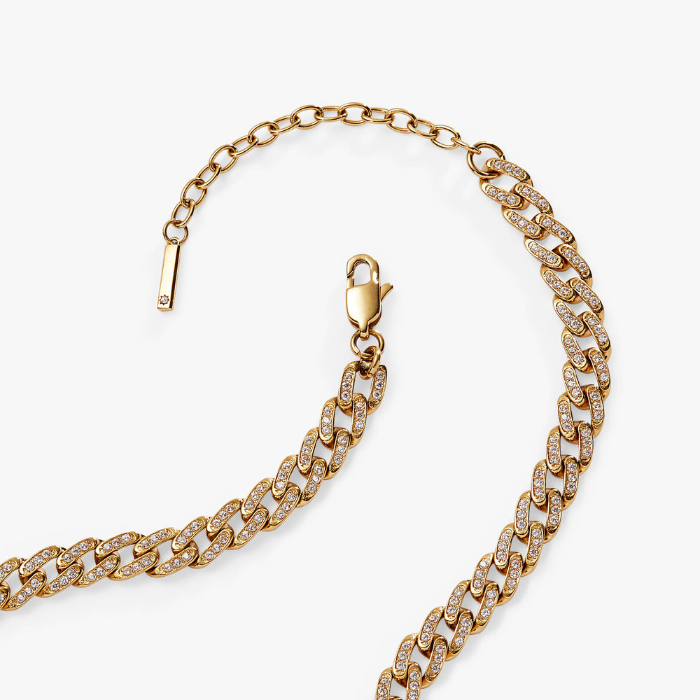 Crystal Pave Curb Chain Necklace, Necklaces, $ 98.90, A Moment Of Now™
