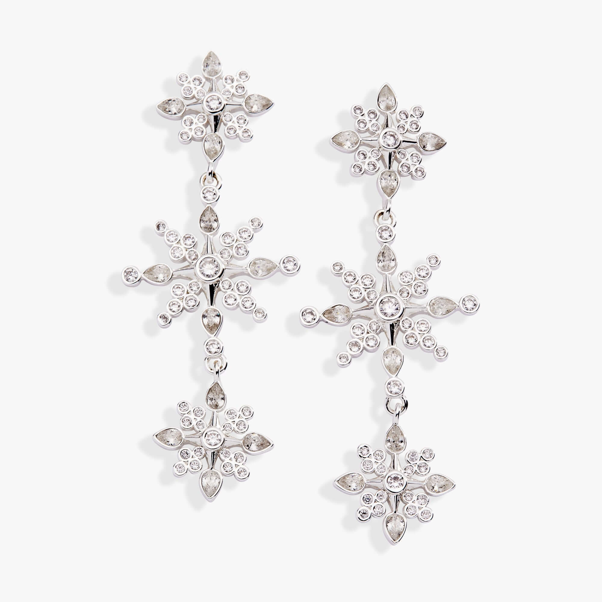 Crystal Snowflake Linear Earrings, Earrings, $ 48.00, A Moment Of Now™