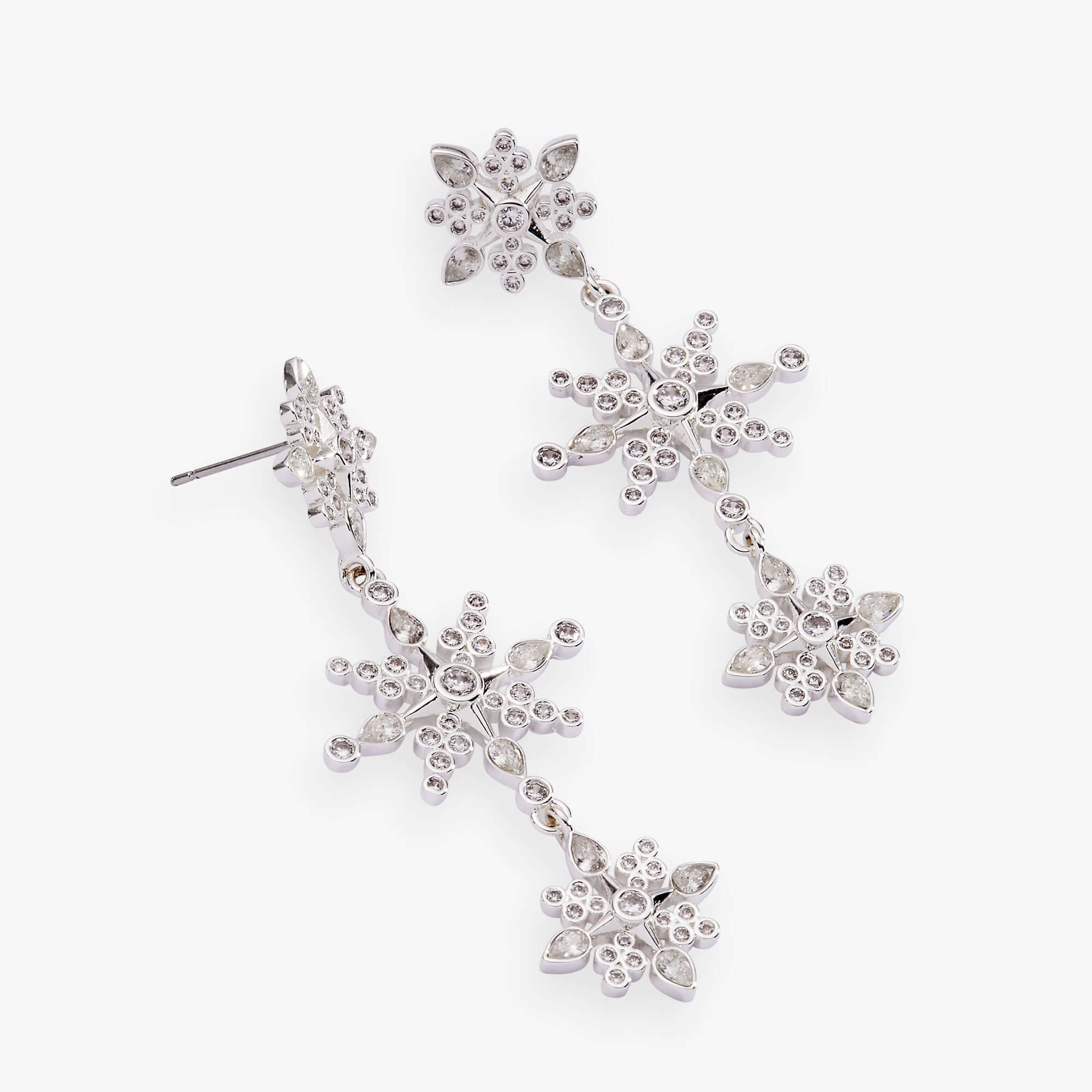 Crystal Snowflake Linear Earrings, Earrings, $ 48.00, A Moment Of Now™