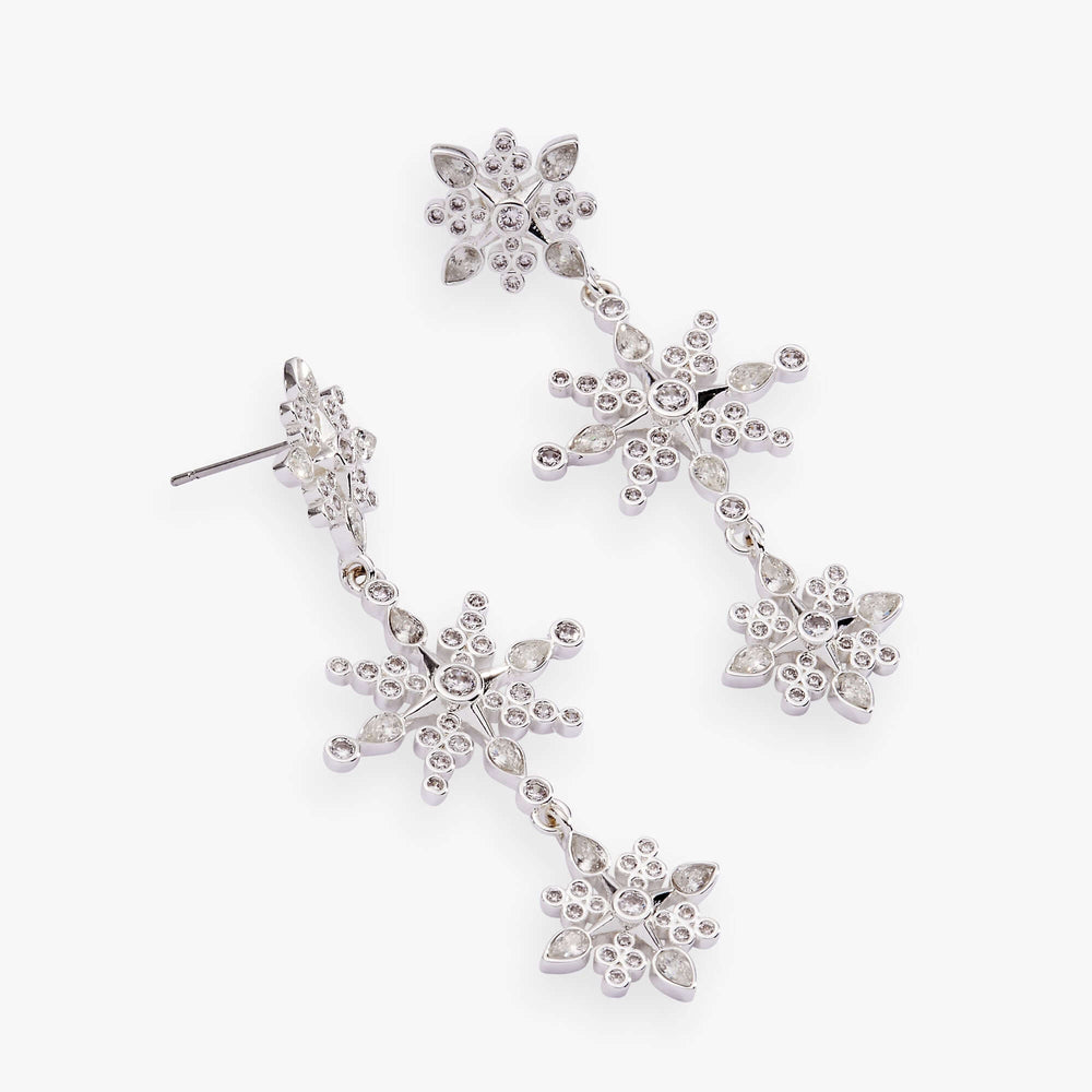 Crystal Snowflake Linear Earrings, Earrings, $ 48.00, A Moment Of Now™
