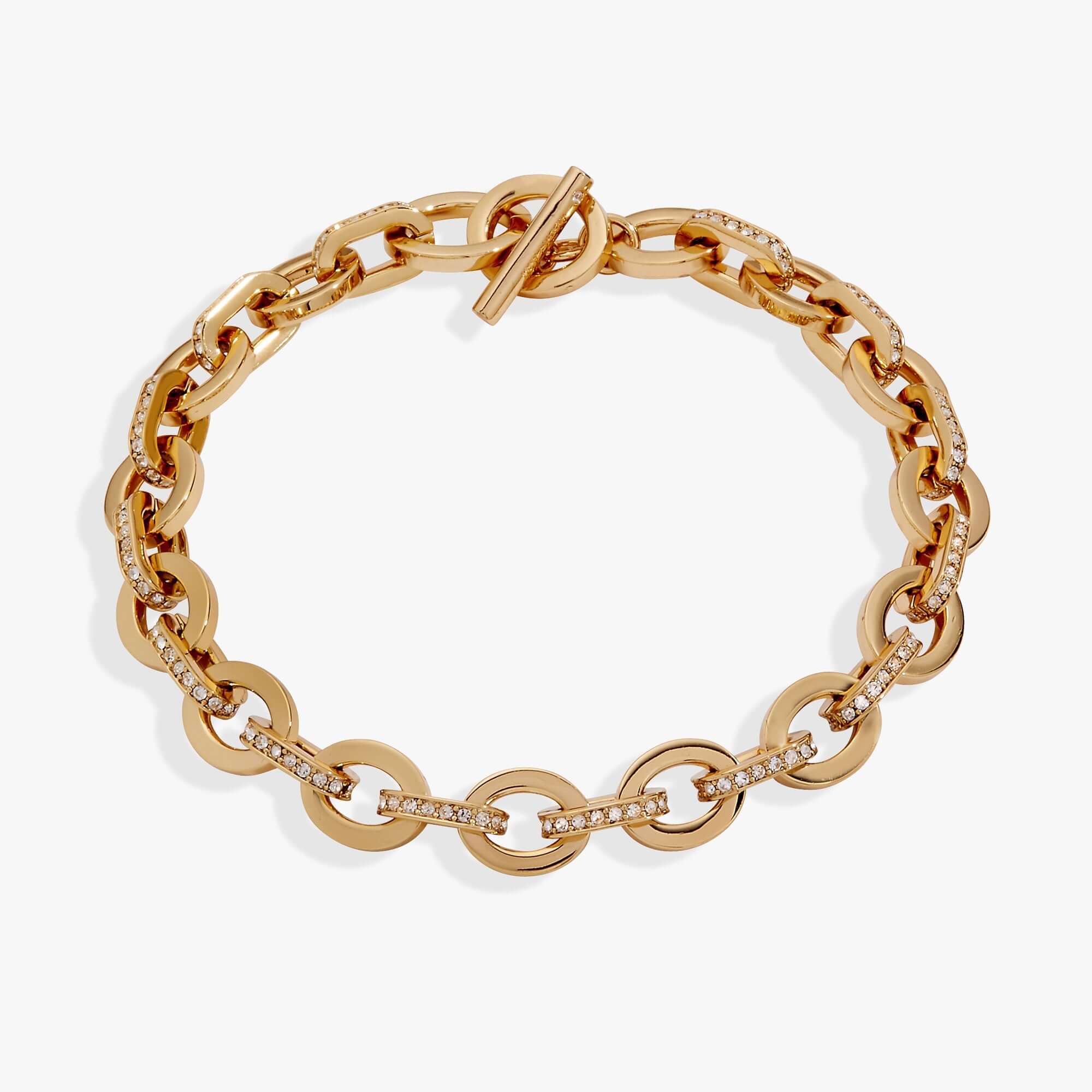 Delicate Oval Link Crystal Chain Toggle Bracelet, Bracelets, $ 23.90, A Moment Of Now™