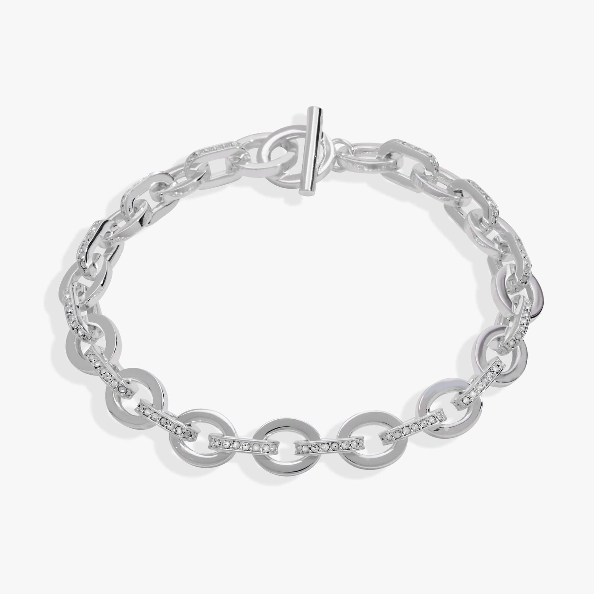Delicate Oval Link Crystal Chain Toggle Bracelet, Bracelets, $ 23.90, A Moment Of Now™