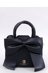 Unibella  Black Bow Small Satchel Top Handle Crossbody Bag