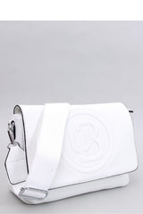 White Flap Over Wide Strap Crossbody Bag