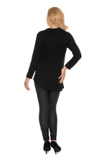 Solid Frills Long Sleeve Maternity Blouse Top