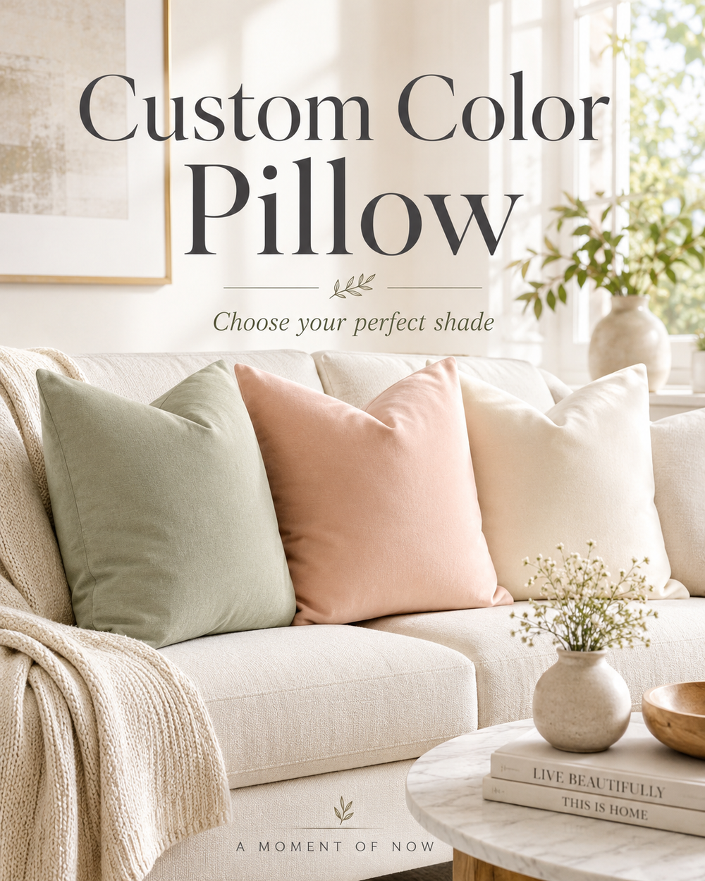 Custom Solid Color Decorative Throw Pillow | Choose Your Color