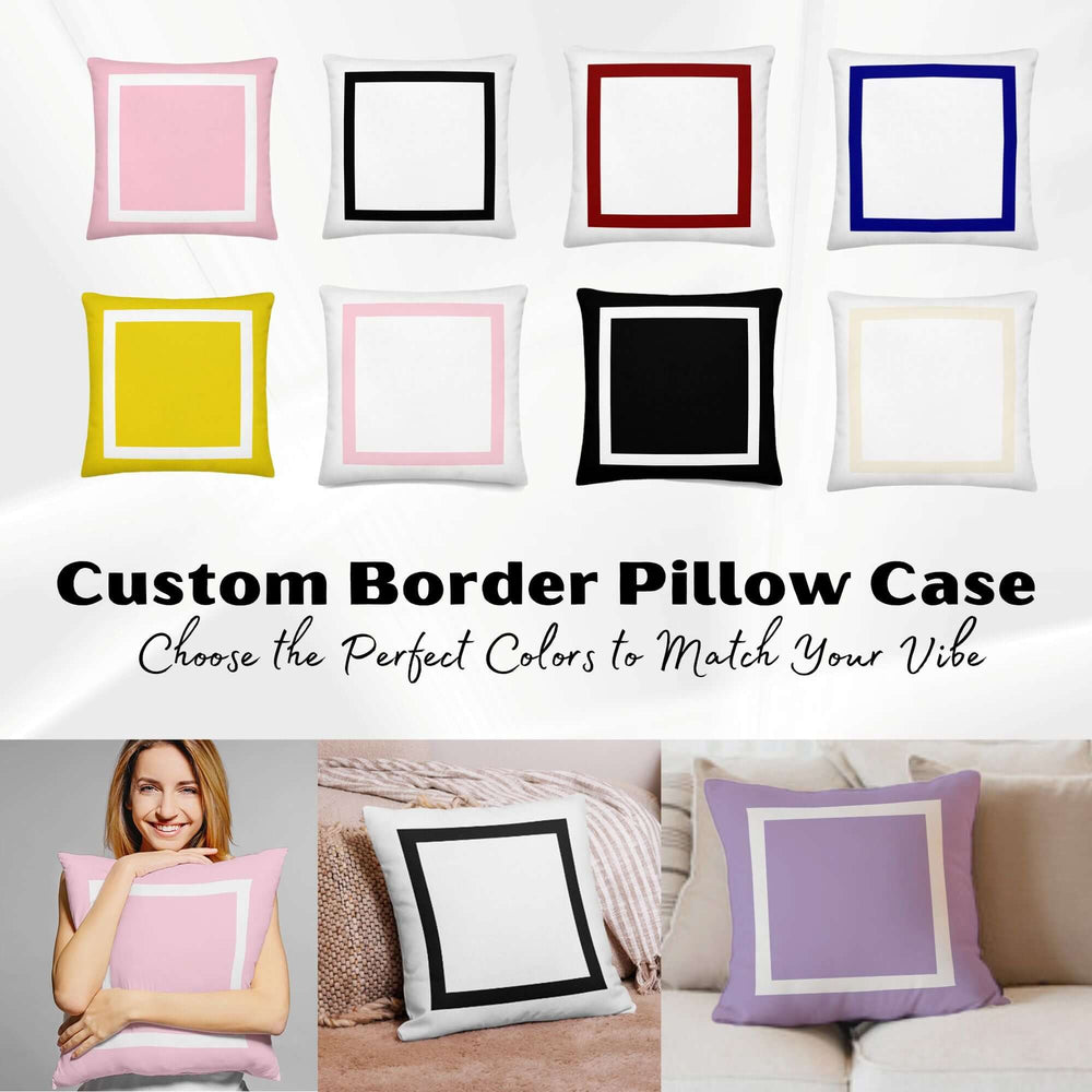 Border Pillow Cover | Custom Decorative Accent Throw Pillow Case, Pillow Covers, $ 55.00, A Moment Of Now™