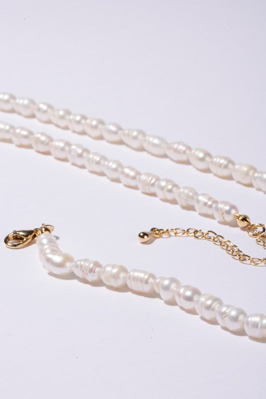 Shop Womens Natural Pearl Bracelet Necklace Set | USA Boutique Jewelry, Jewelry Sets, USA Boutique