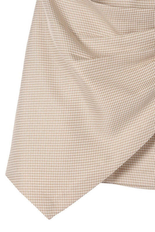 Black Hound Tooth Checkers Shirred Wrap Skirt