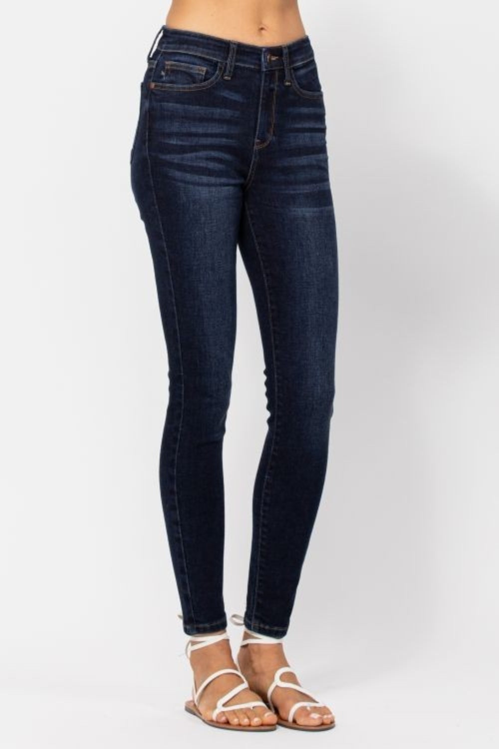 Judy Blue Dark Blue High Waist Handsand Skinny Jeans