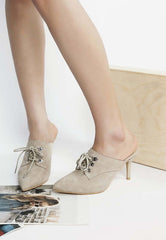 Miladi Suede Stiletto Mules Heels - Chic & Comfortable, Heels, $ 89.00, A Moment Of Now™
