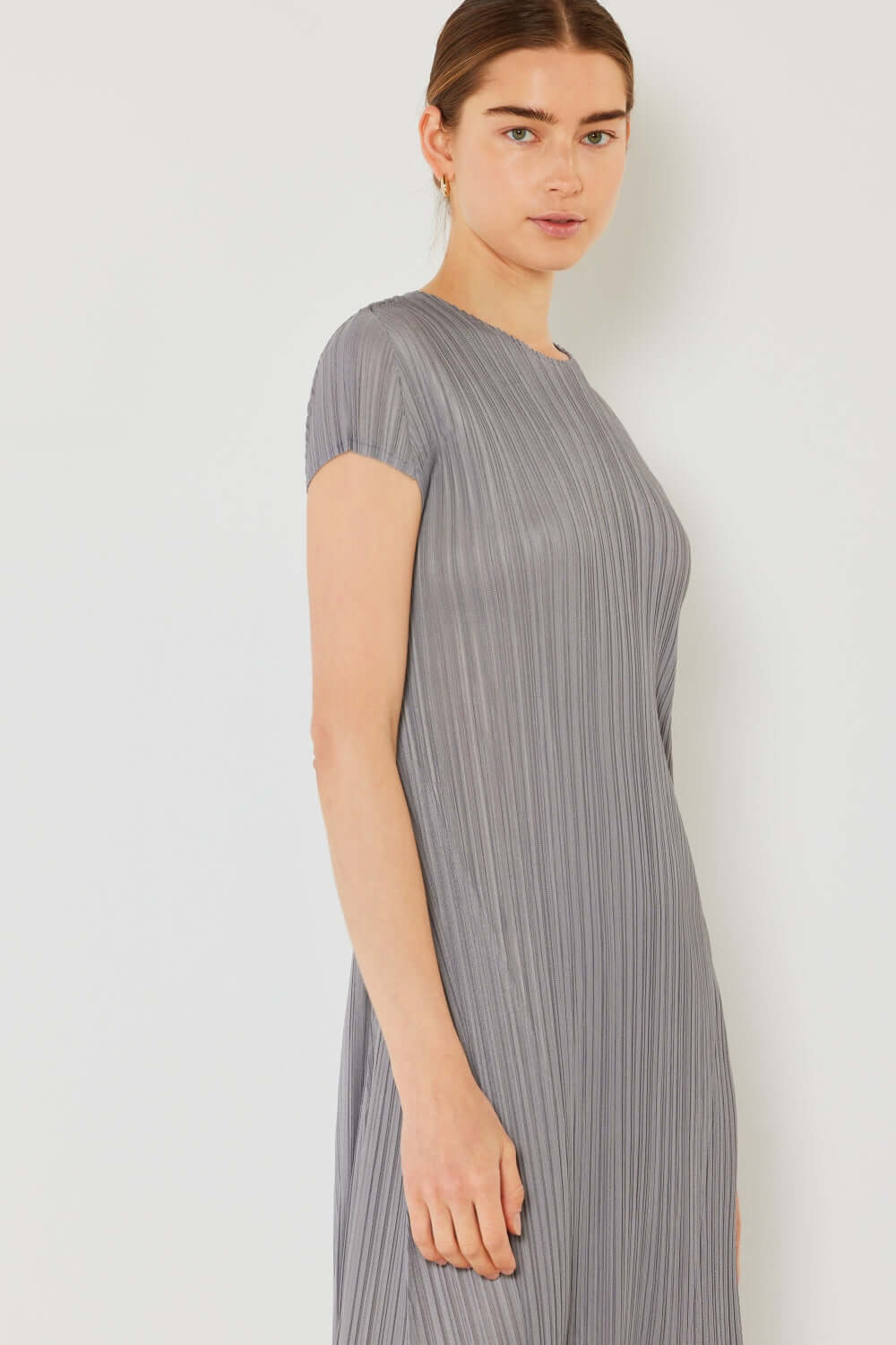 Solid Pleated Cap Sleeve A-Line Dress, Marina West Swim, $ 63.00