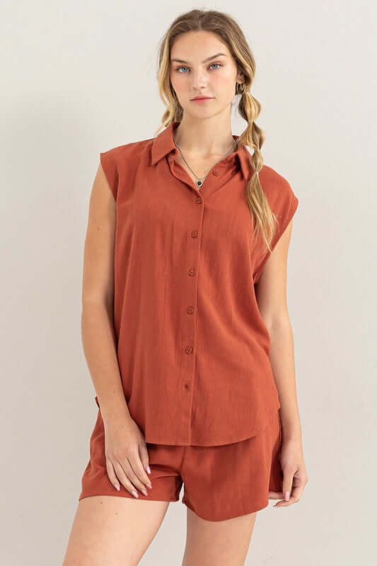 Linen Shirt and Shorts Summer Set, HYFVE, $ 58.95