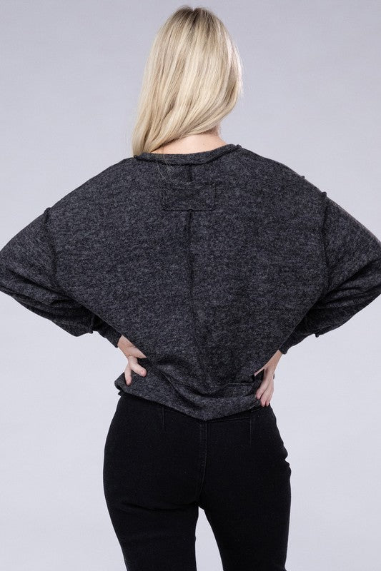 Shop Women's Brushed Melange Hacci Oversized Sweater | Boutique Clothing, Sweaters, USA Boutique