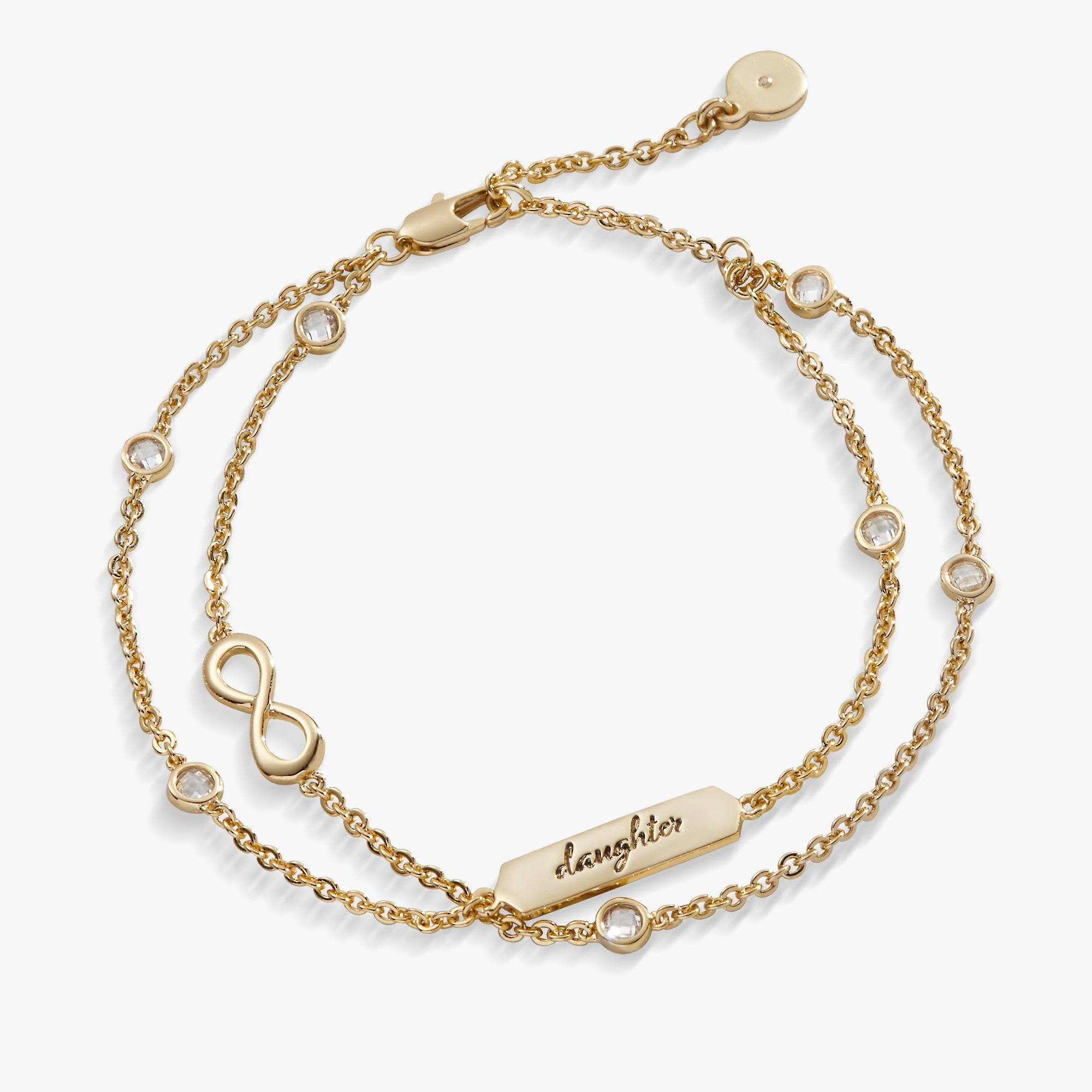Daughter Infinity Chain Double Strand Bracelet, Bracelets, $ 38.00, A Moment Of Now™