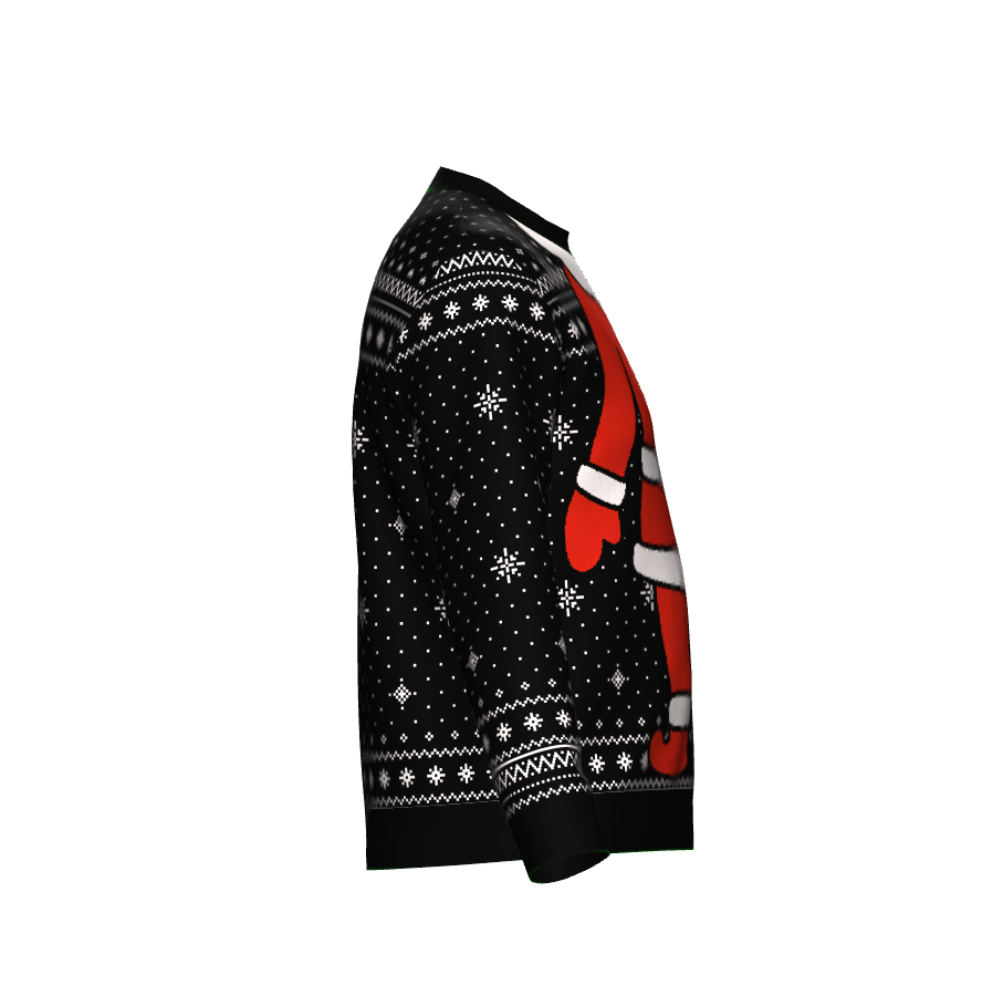 Holiday Christmas Black Santa Unisex Sweater