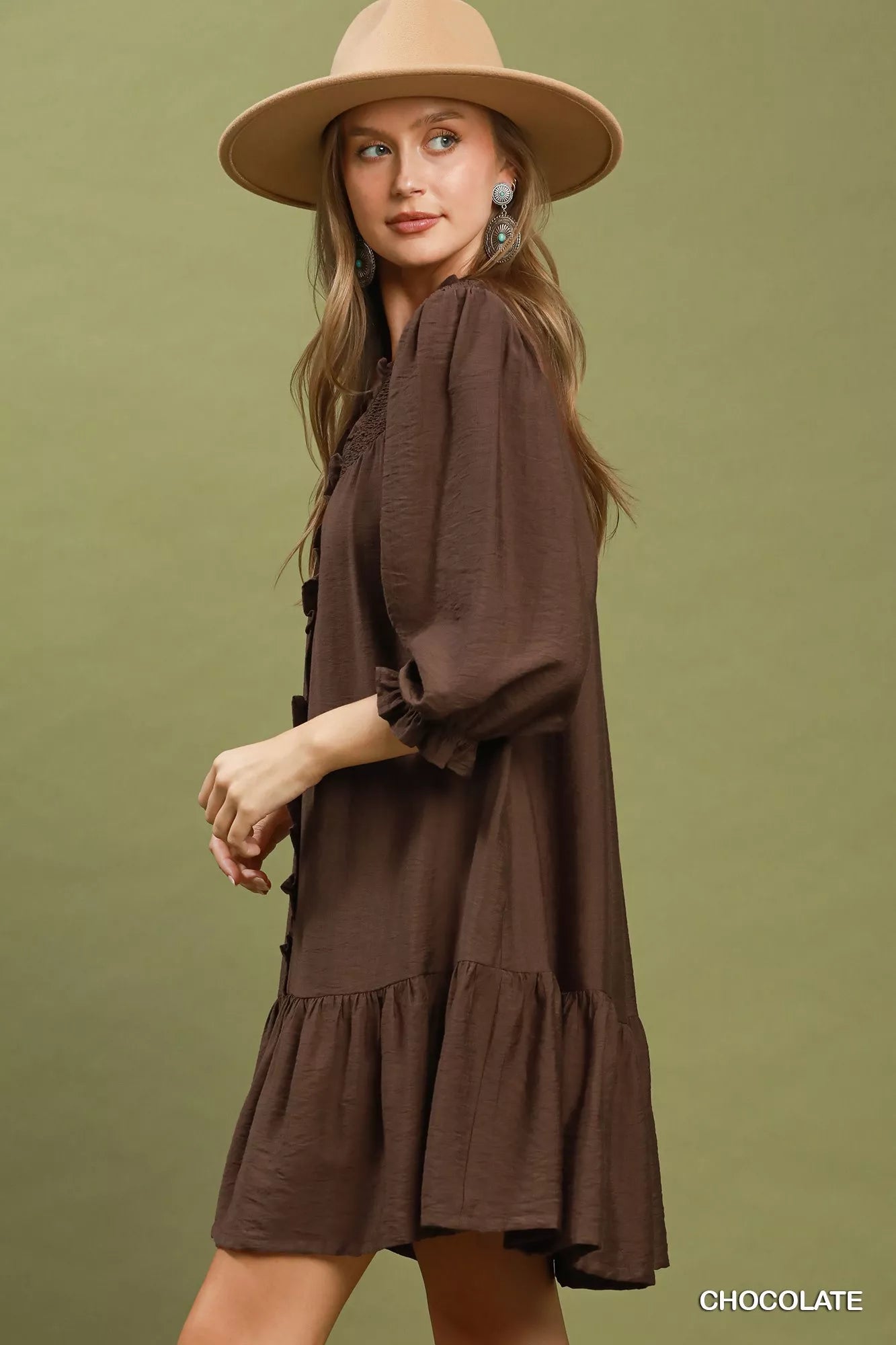 Smocked Ruffle Detail Tiered Mini Dress | Boutique In USA, Dresses, $ 59.00, A Moment Of Now™