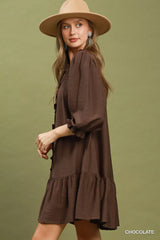 Smocked Ruffle Detail Tiered Mini Dress | Boutique In USA, Dresses, $ 59.00, A Moment Of Now™