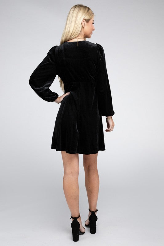 Shop Black Square Neck High Waist Velvet Dress | USA Boutique Clothing, Dresses, USA Boutique