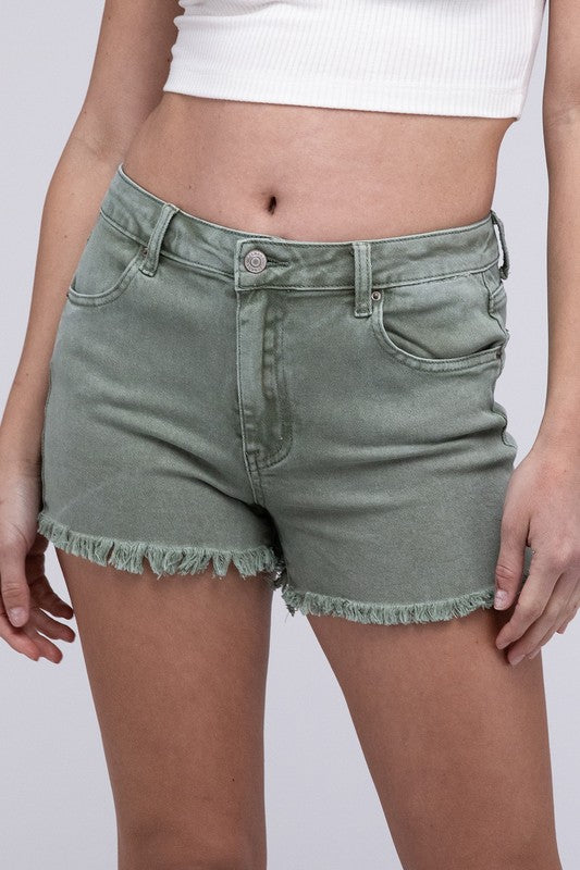 Shop Acid Washed Frayed Cutoff Hem Shorts, , USA Boutique