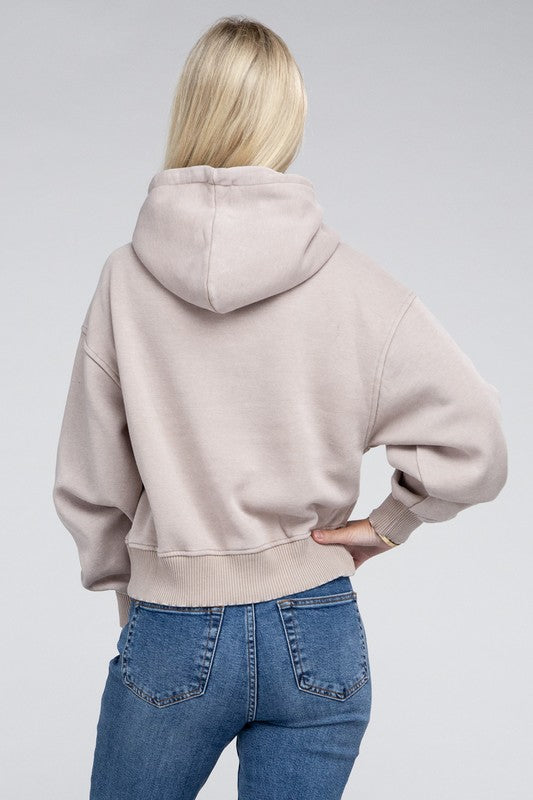 Acid Wash Fleece Hoodie, ZENANA, A Moment Of Now