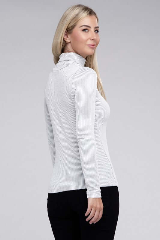 Ribbed Turtle Neck Long Sleeve Top, ZENANA, $ 25.00