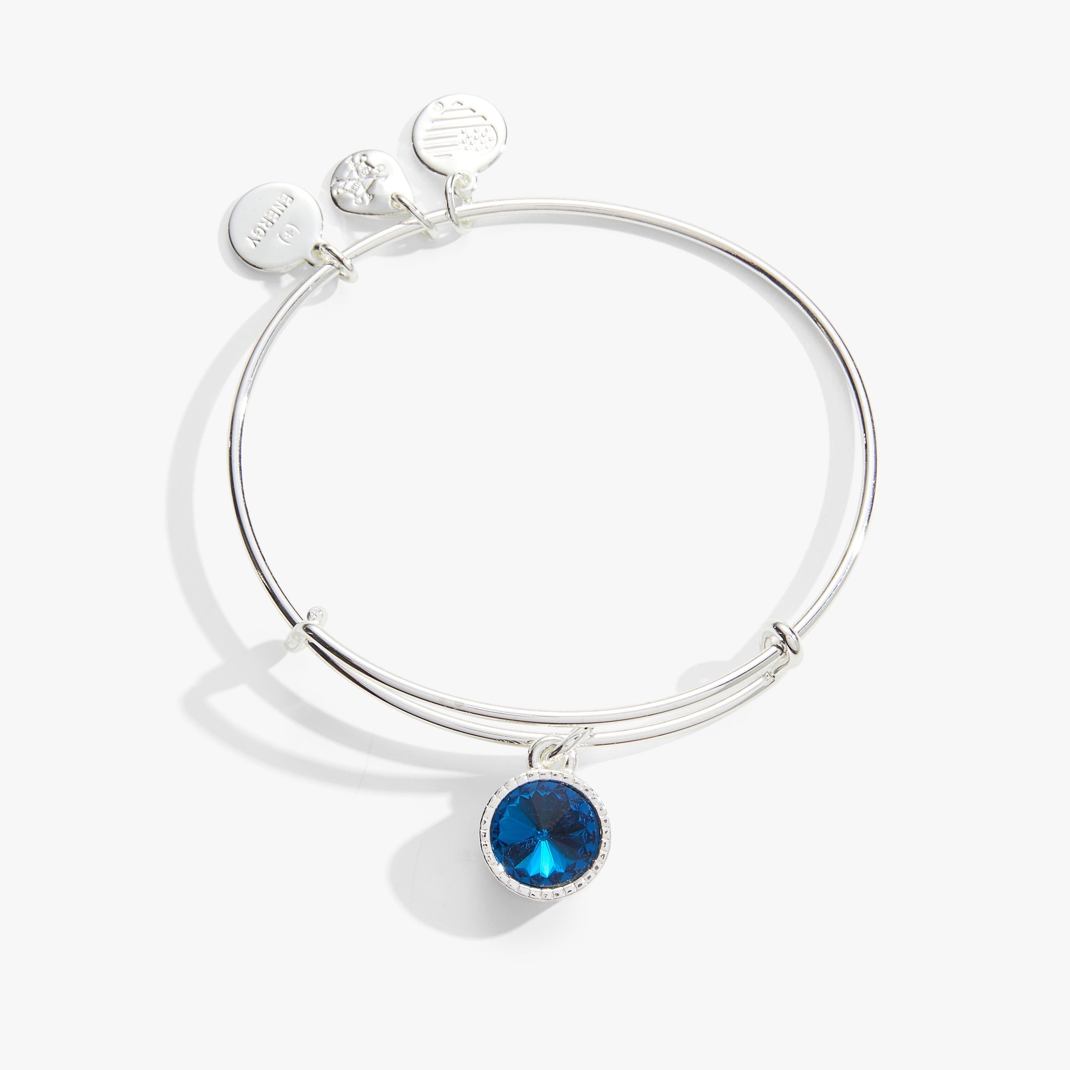 December Birthstone Charm Bangle, Blue Zircon, Bracelets, $ 28.00, A Moment Of Now™