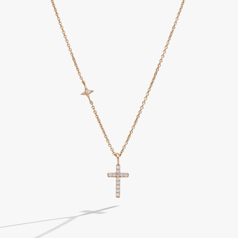 Cross Delicate Pave Crystal Pendant Necklace, Necklaces, $ 78.00, A Moment Of Now™