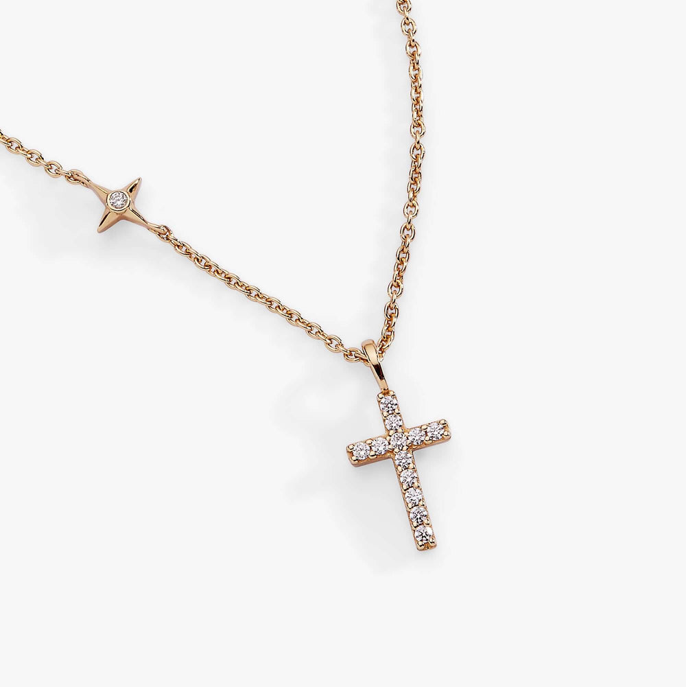 Cross Delicate Pave Crystal Pendant Necklace, Necklaces, $ 78.00, A Moment Of Now™