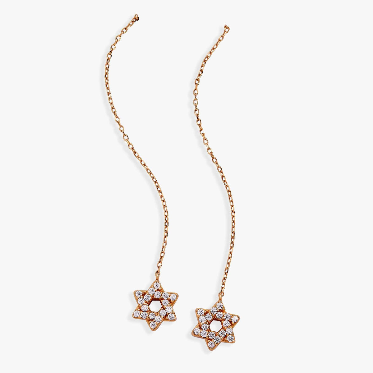 Star of David Delicate Pave Crystal Threader Earrings, Earrings, $ 44.00, A Moment Of Now™